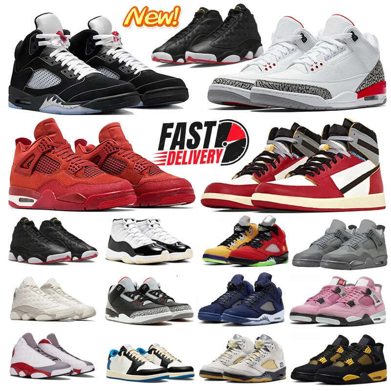 New 5 3 4 Designer 13 low 1 Basketball Shoes 4s 5s 11 flu Men Women black cats Red Thunder Cement Gold Sail Cats Cherry Trainers Sport Mens Sneakers