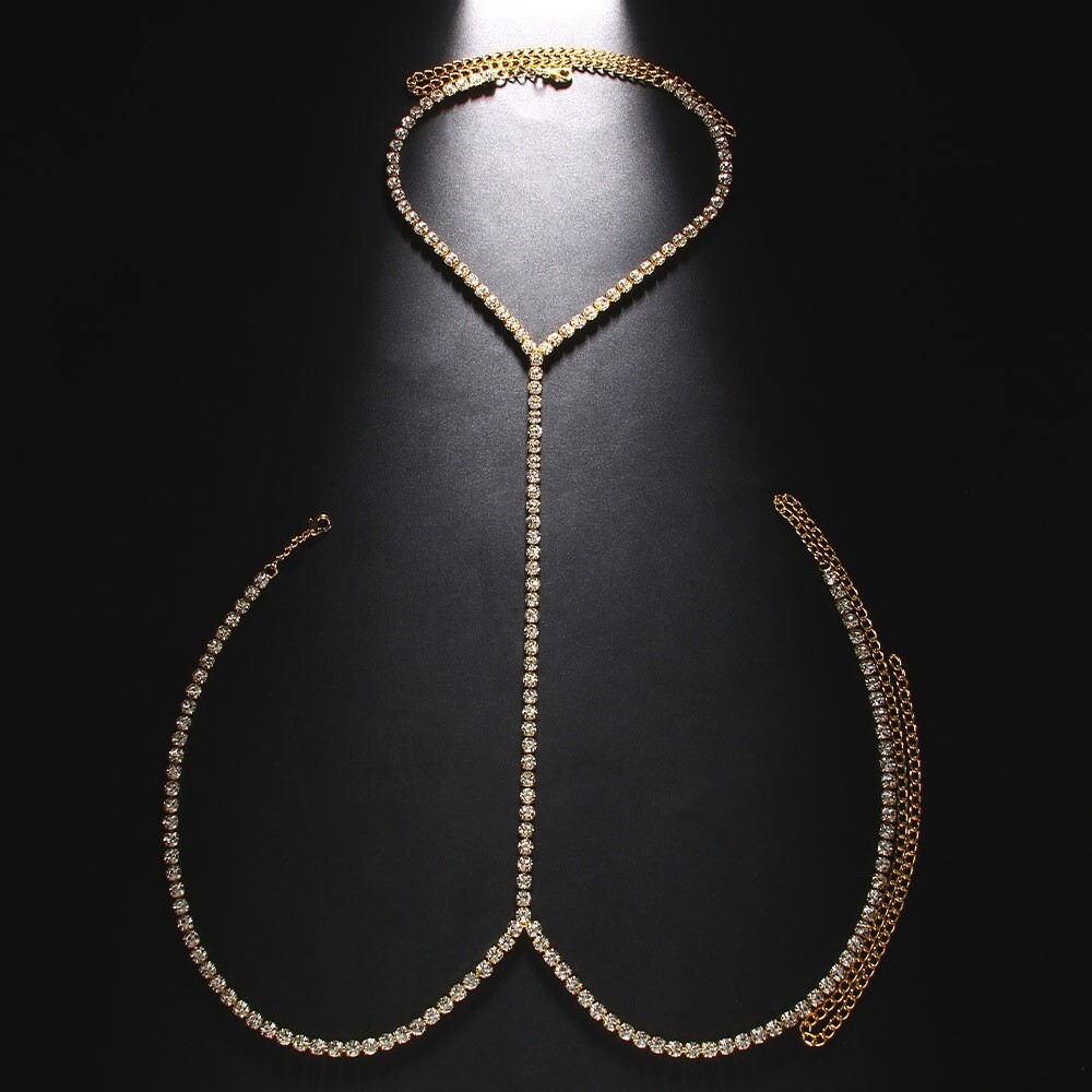 New Arrival Men's Body Chain Bling Bling Sexy Bikini Iced out Moissanite Chest Chain Waist Chain for Women