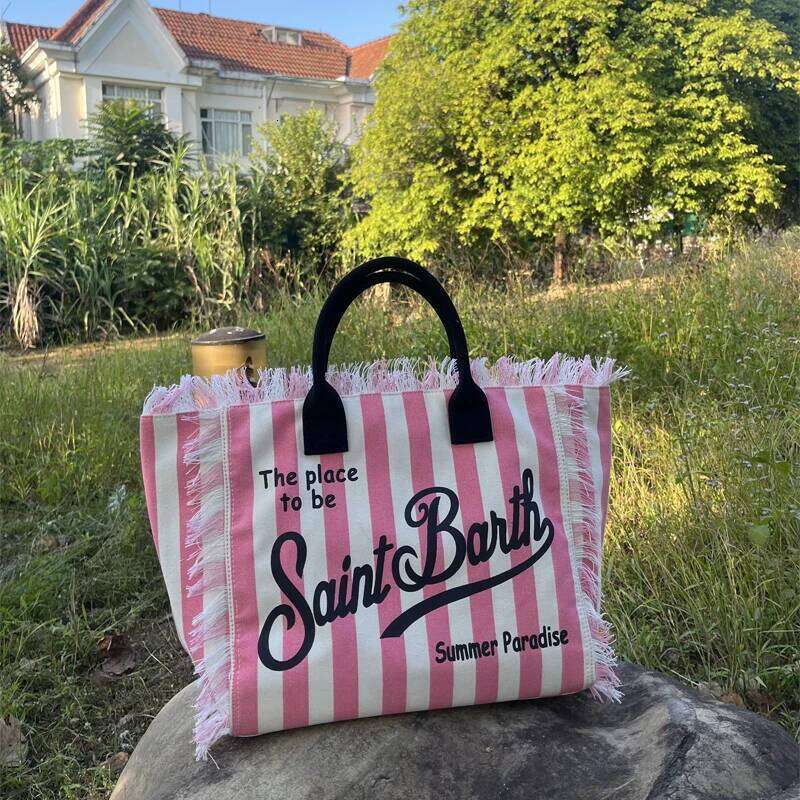 Classic European And American Travel Women's Canvas Handmade Tassel Art Font Single Shoulder Large Space Handbag
