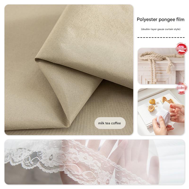 YL-36743 Japanese style full blackout double layer gauze curtain finished product sunshade heat insulation bedroom bay window non-transparent living r