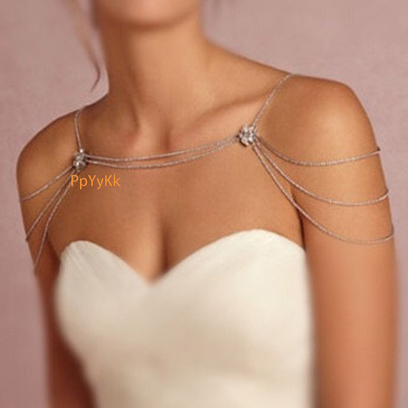 New Arrival Flower Shaped Moissanite Shoulder Chain High Quality Sexy Stylish Multi Layer Shoulder Chain Accessories Bling Bling