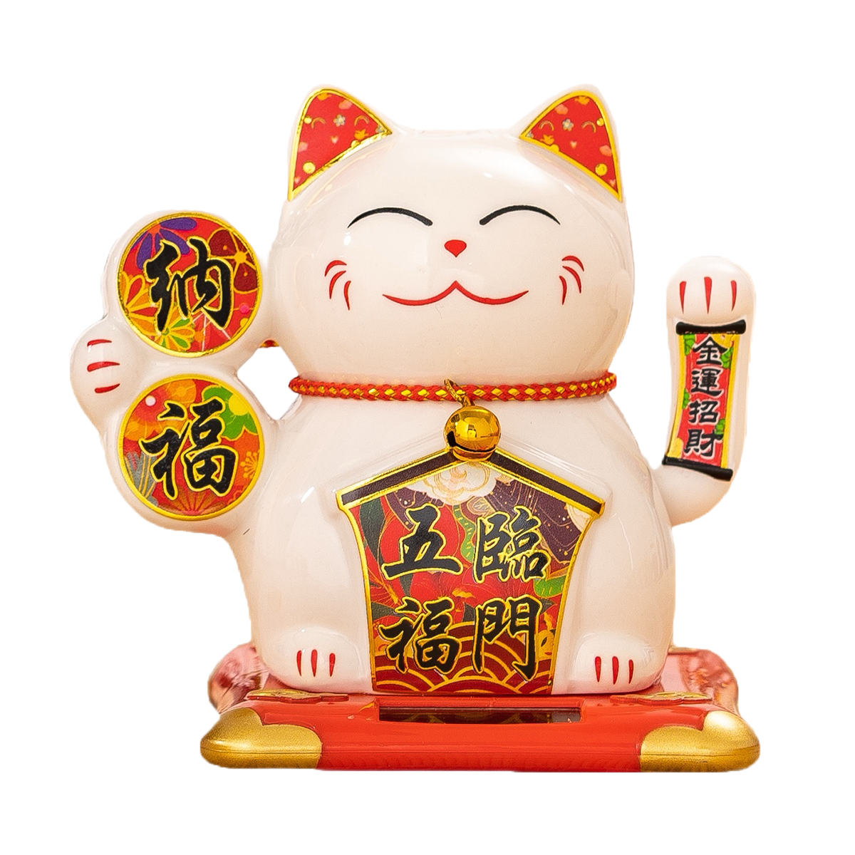 Solar-Energy Ceramic Cat Decoration with Motion Perfect for Car Dashboard and Interior Design Electric shaking hand