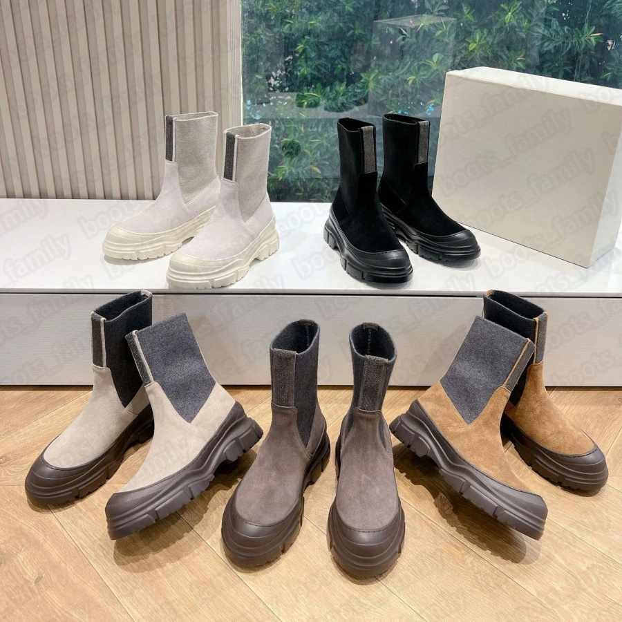 Brunello designer boots womens boot waterproof boots classic Martin booties Round Toe Lace-up Short Black Beige Brown W1cS#