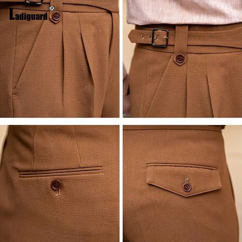 2025 Mens Elegant Formal Party Wedding Shorts Sexy Adjustable Belt Naples Shorts Mens Stand Pocket Casual Suit Half Pants New XJ250721