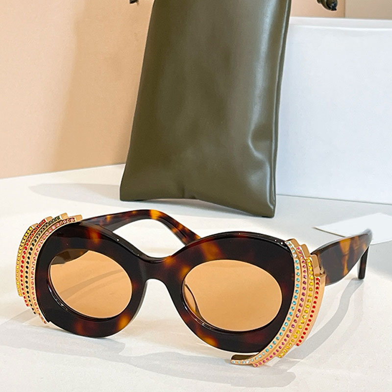 Oval shaped sunglasses Men designed with a black acetate frame Pavi sunglasses colored diamond stripes decorative borders trendy womens sunglasses UV400