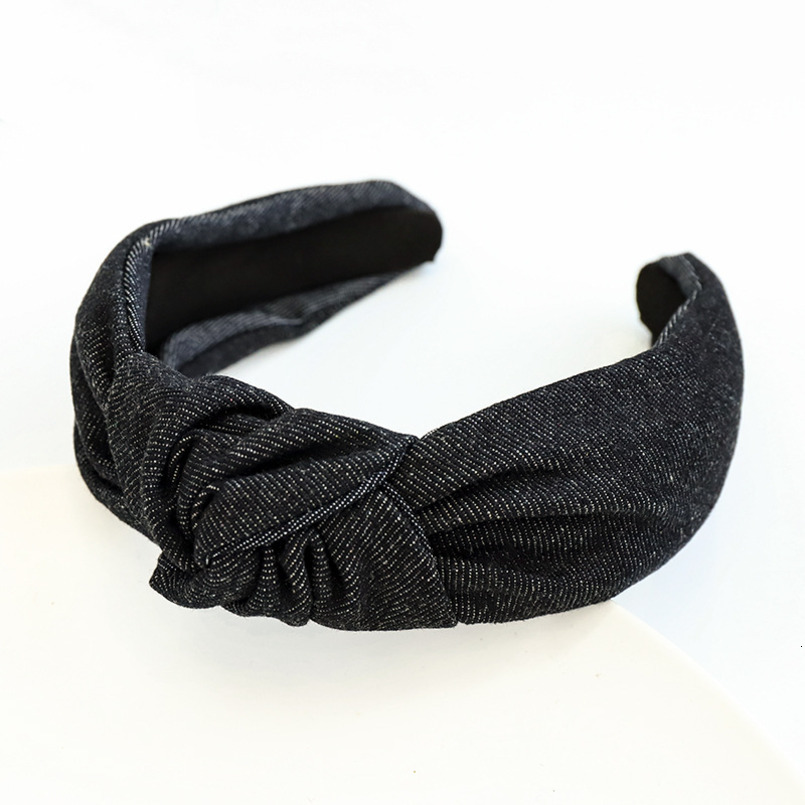 New Fashion Denim Fabric Hairband with Knot in the Middle for Girls, Outdoor Hair Accessory