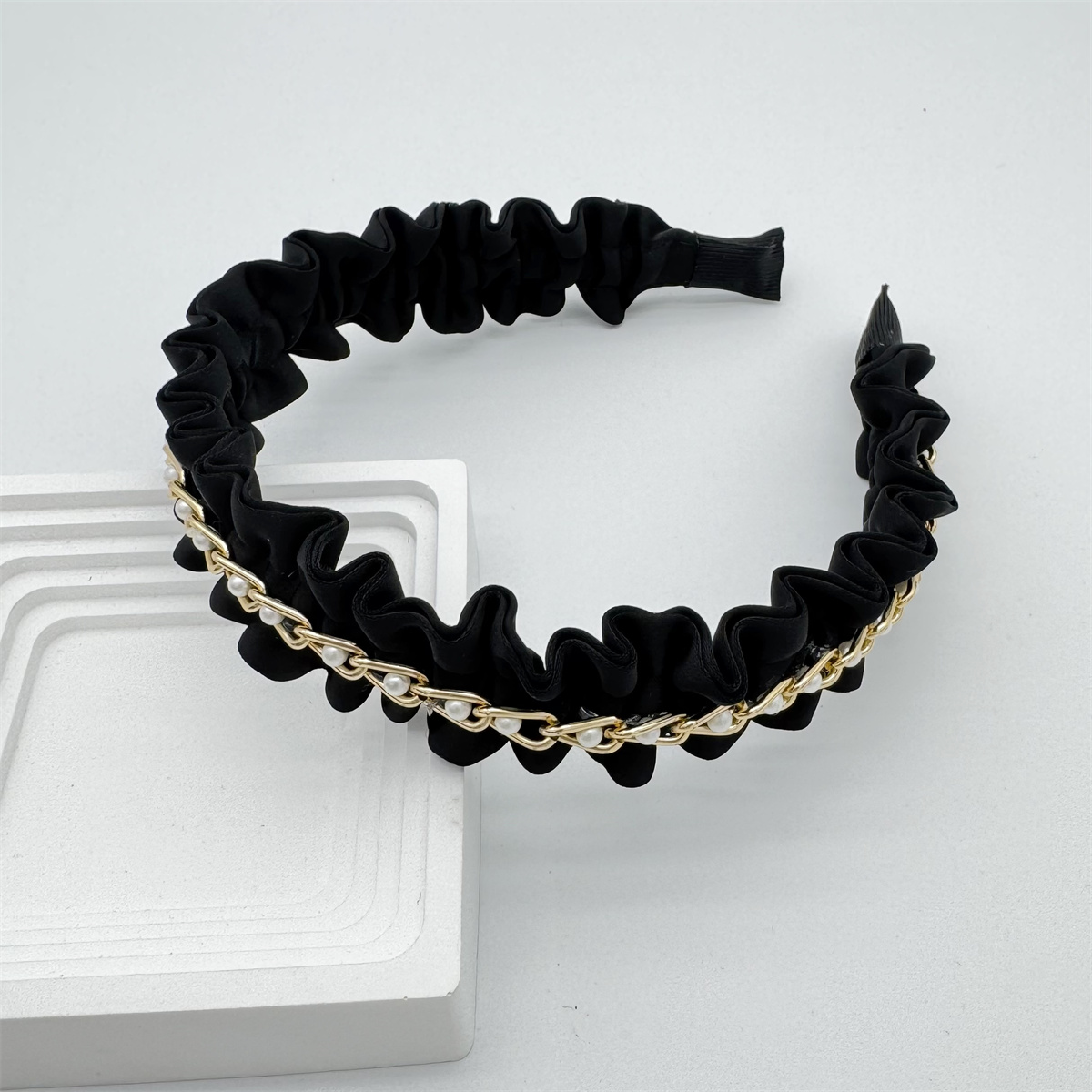 Fashion out of the new hairpin hair band female fashion temperament retro pearl chain versatile light luxury wash face headband