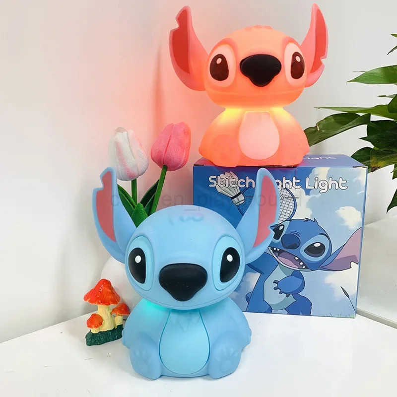 Disney Cartoon Stitch Night Light Touch Sensor USB Rechargeable Cute Bedside Lamp for Kids Boys Girls Birthday Gift W250721