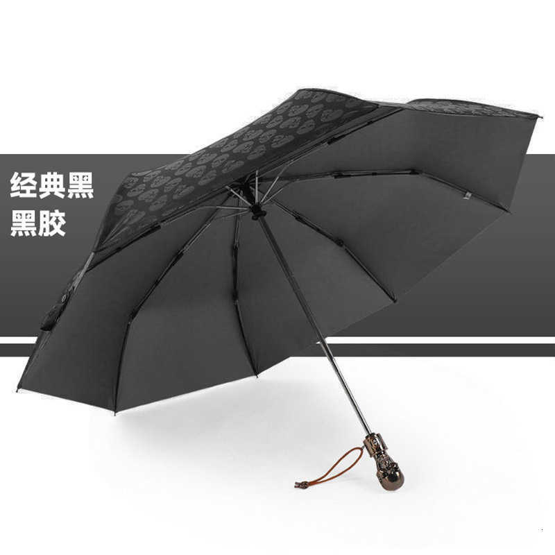 Fully British Skull With Three Folds, Uv-Resistant Skullhead Automatic Umbrella B2