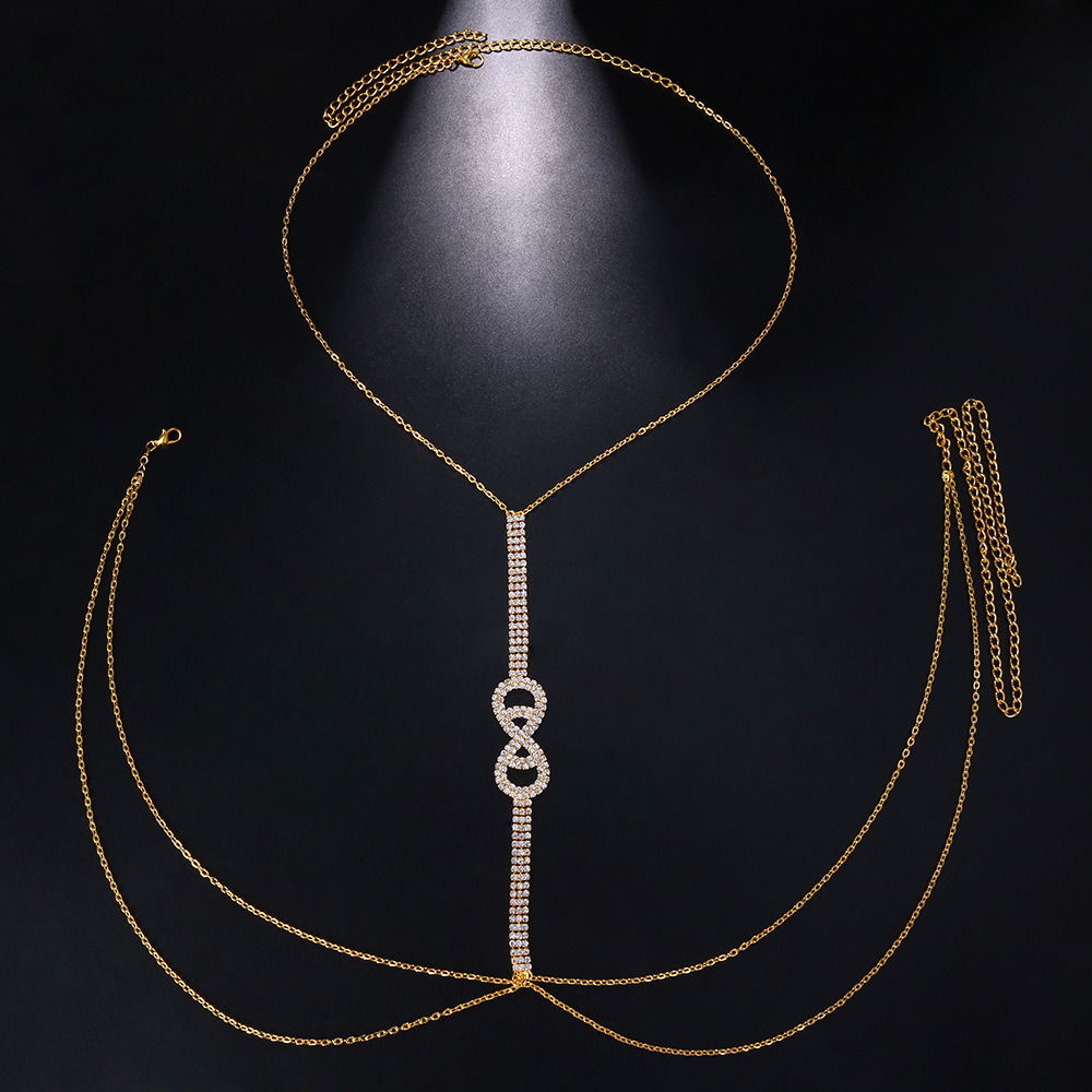 VVS Iced out Moissanite Chest Chain Women's Sexy Stylish Unique Geometric Moissanite Body Chain