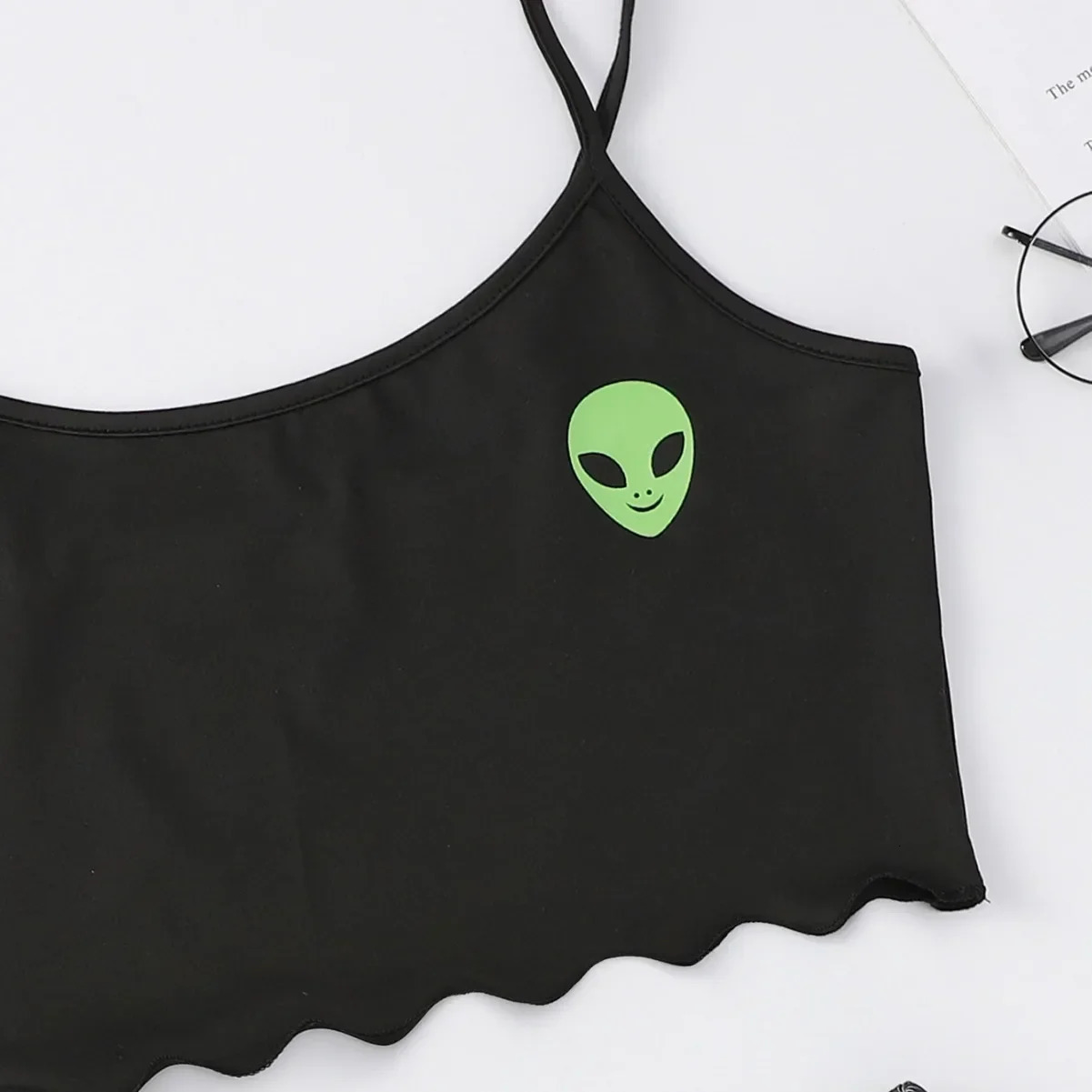 Sexy Alien Print Sling Sleepwear Womens Pajamas Set VNeck Pyjamas Female Homewear Sleeveless Cute Top And Shorts 250717