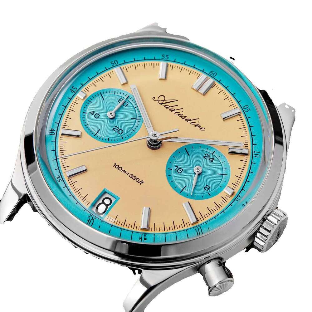 ADDIESDIVE Hot Sale Ad2095 Watches For Men Multifunction Chronograph 38Mm AR Coating Quartz Wristwatches Vk64 Waterproof Clock