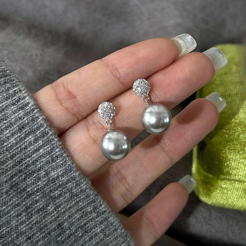 Tiqi S Pure Sier Simple Shijia Pearl for Women French Style Light Versatile High-end Earrings