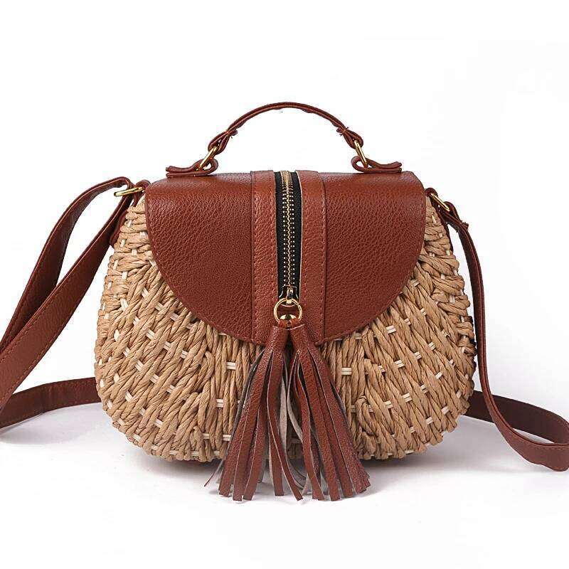 2020 Famous Designer Ladies Woven Knitting Messenger Crossbody Bags New Summer Bohemian Women Tassel Straw Beach Shoulder Bag
