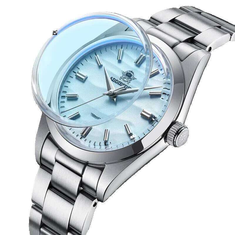 ADDIESDIVE Men Quartz Watch Without Ad2030 Vh31 AR Coating Watches Bubble Pot Cover Glass Sand Dial Wristwatch Reloj Hombre
