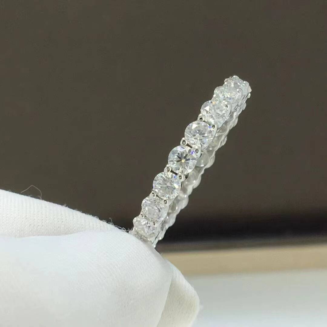 U.S. Factory Wholesale D Color Moissanite Diamond Ring Full Row for Women for Wedding Proposals