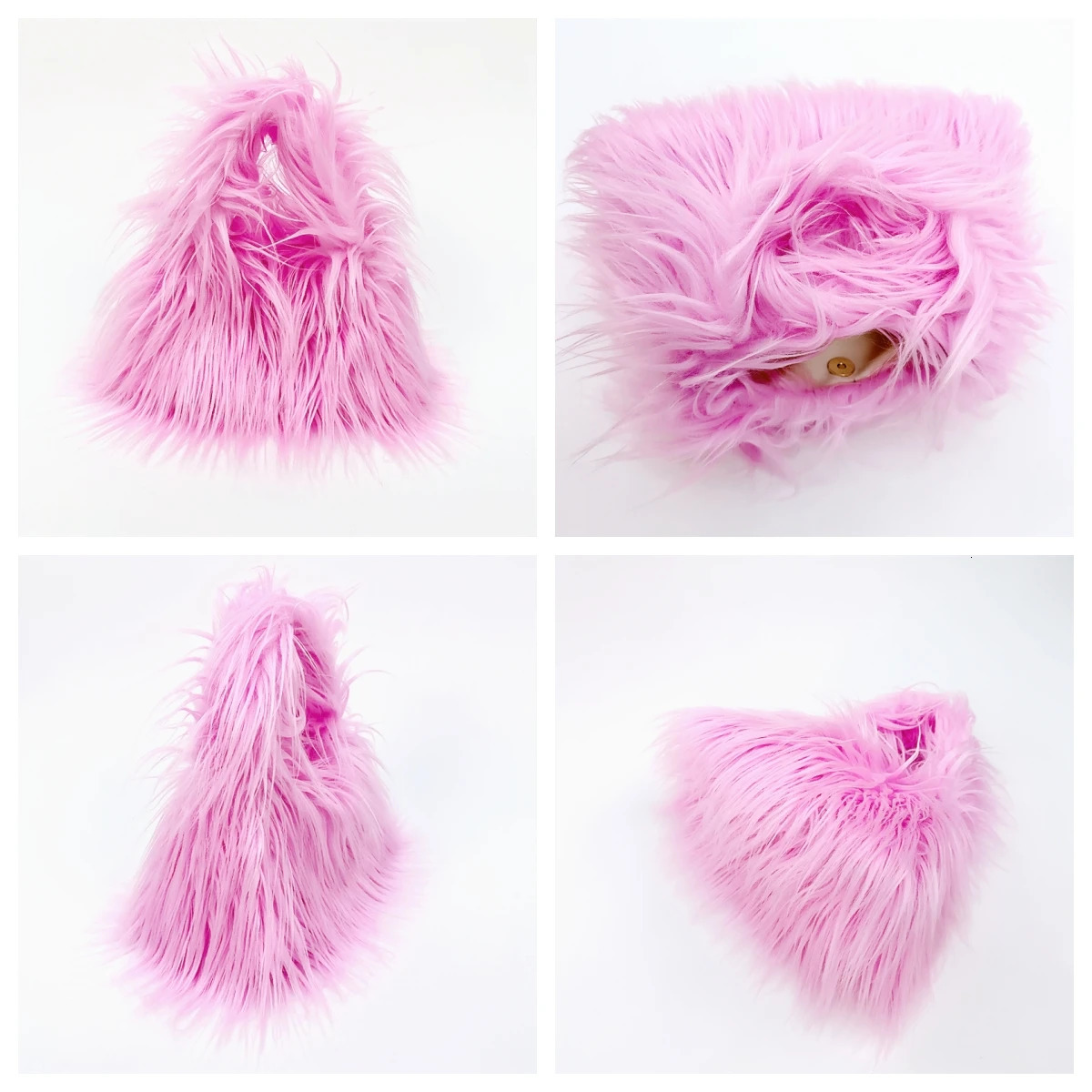 Winter Soft Fluffy Faux Fur Bag Women Solid Color Plush Handbag Casual Fuzzy Square Travel Street Messenger Bag Purse 250717