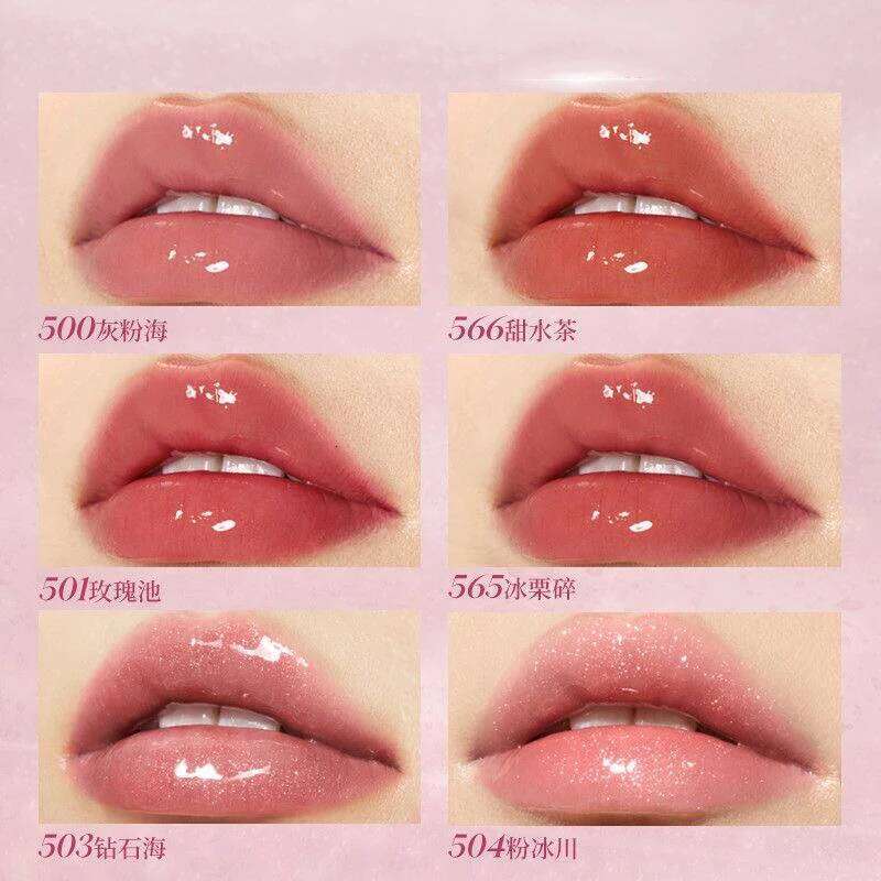 Joocyee Solid Gloss Mirror Water Glossey Mouth Red Glaze Hydrating Lip Color with Vitamin E Shine Finish Lipstick X250721 X250721