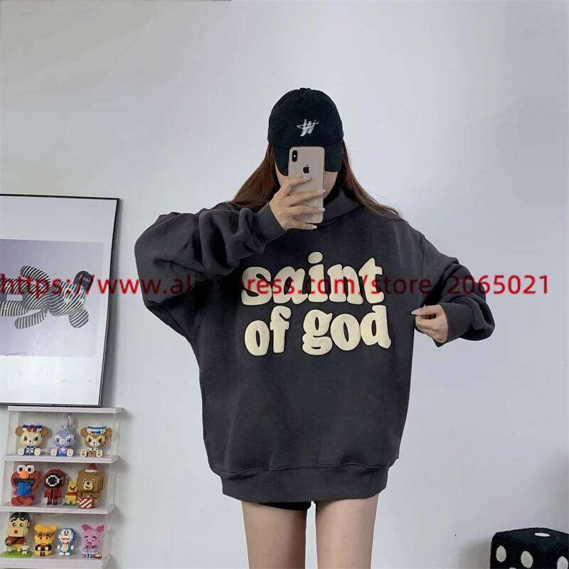 hoodie Vintage CPFM Saint Of God Hoodie Men Women Puff Print Sweatshirts Oversize Pullovers Hooded jacket