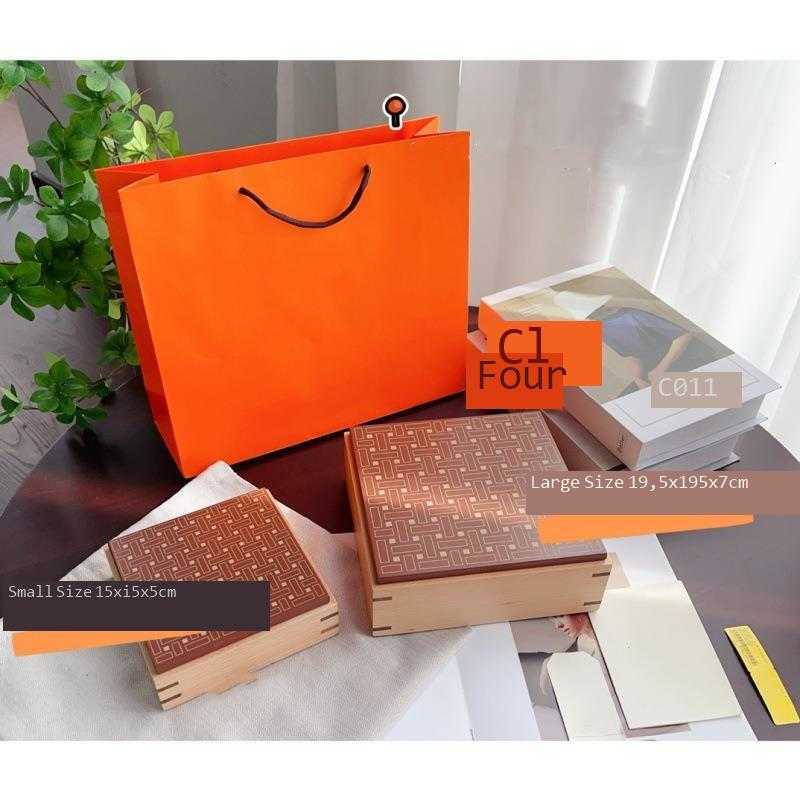 High Version Storage Box Mosaic Scarf Accessories Storage Box Orange Packaging Gift Box Bag