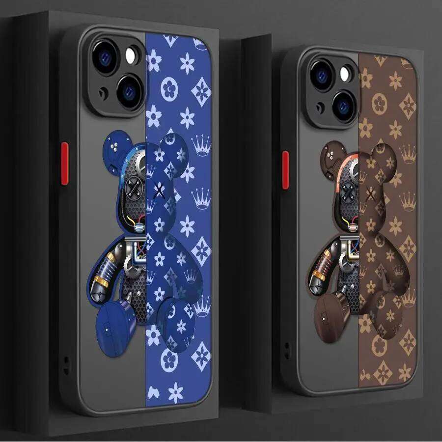 Fashionable Robot Bear Brand Phone Case for iPhone 15 11 13 14 Pro Max 16 Plus 12 Mini 7 8 XR XS 15Pro MAX 16e Cover Cases cell phone cases