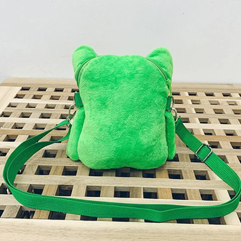 Creative Cartoon Shoulder Bag Cute Green Frog Crossbody Bag Women Messenger Bag Ins Girl Plush Bag Handbag 250717