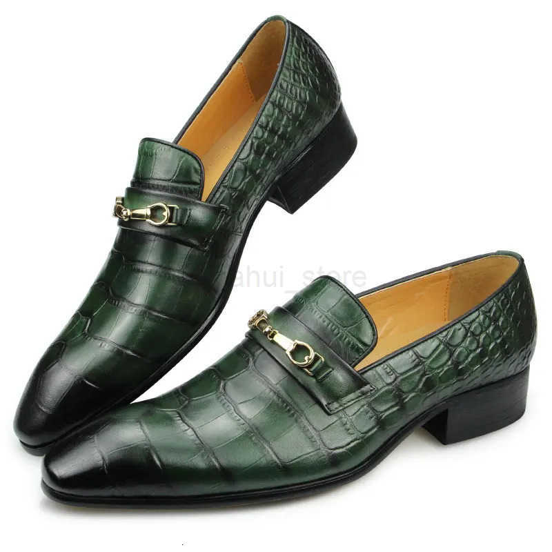 Successful Mens Loafers Business Dress Shoes Wedding Banquet Suit Italy Designer Leather Shoes Genuine Leather Pointed Toe M250721 - view 3