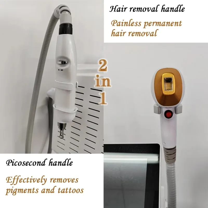 Diode Laser and Picosecond Laser 2 in 1 808NM Diode Laser Hair Removal Tattoo Removal Machine Ice Painless Skin Rejuvenation CE