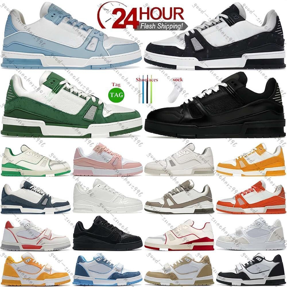 Designer Fashion Sneakers Low Trainerss Black White Light blue Navy Blue Orange Green Brown Pink Yellow Men's Tennis Fashion Outdoor sneakers Women's casual shoes box