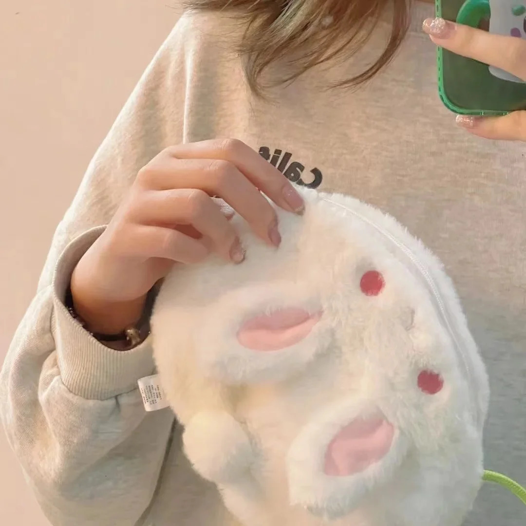Japanese Cute Plush Rabbit Bag Leisure Womens Bag Kawaii Shoulder Bags Mobile Phone Bag Storage Bag Crossbody Bag Satchels 250717