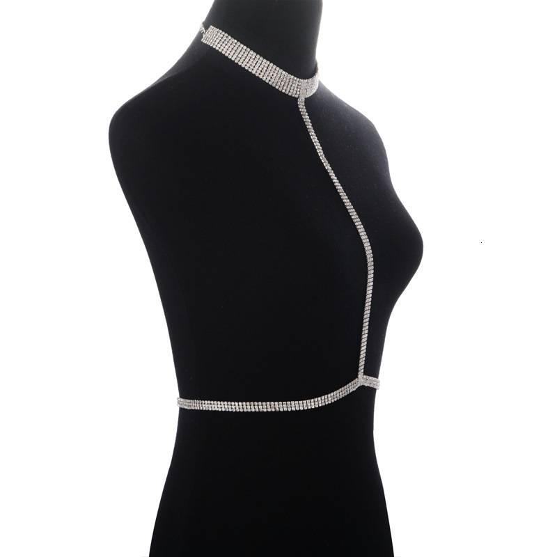New Arrival Ultra Sexy Bling Bling Chest Chain VVS Moissanite Iced out Bikini Body Chain Exquisite Necklace