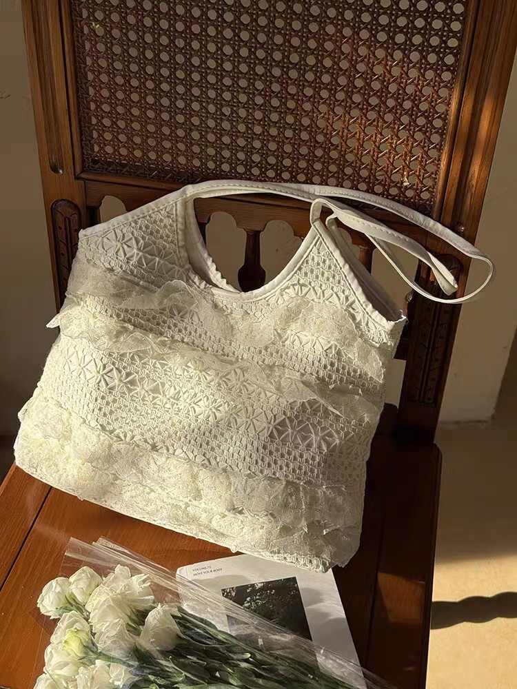 2025 Summer new women's crossbody bag new handbag summer leisure vacation fairy lace mesh women's armpit women's shoulder bag new desig