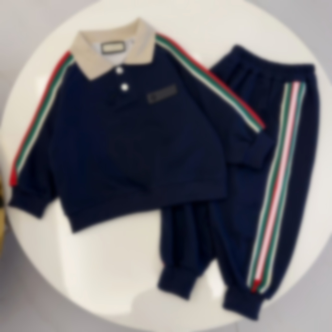 New kid polo sweater tracksuit baby lapel sets kids designer clothes top luxury girl boy clothe set son daughter child Christmas birthdays parties school starts