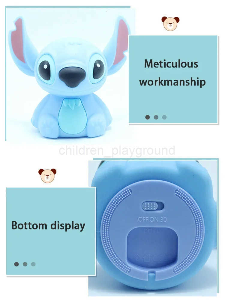 Disney Cartoon Stitch Night Light Touch Sensor USB Rechargeable Cute Bedside Lamp for Kids Boys Girls Birthday Gift W250721