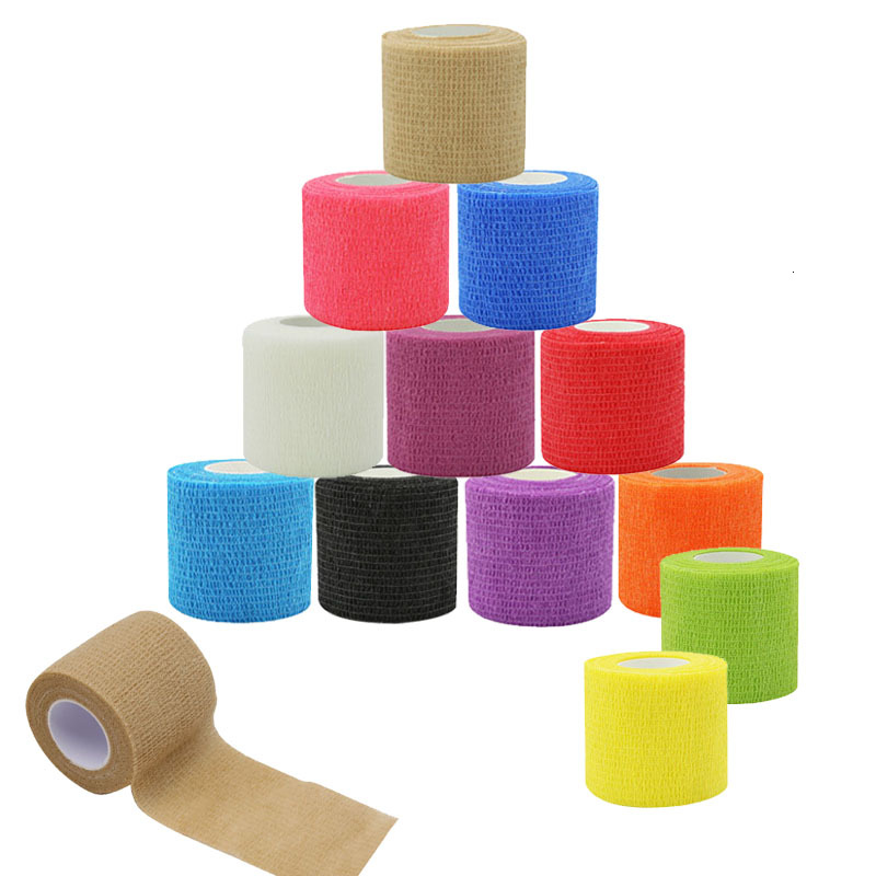 5/7.5cm Colorful Sports Self Adhesive Elastic Bandage Wrap Tape Elastoplast For Knee Pads Finger Ankle Palm Aid Kit Pet Tool