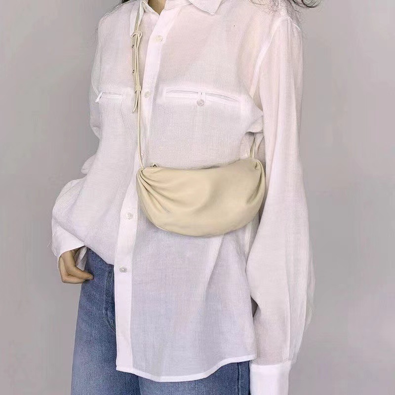 Summer new women's crossbody bag PU half women's moon shaped women's armpit bag soft leather dumpling bag women's shoulder bag new
