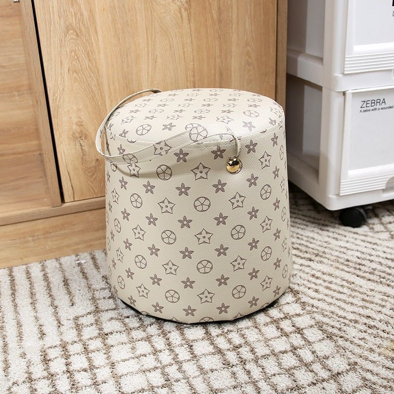 Luxury Internet Celebrity Style Houndstooth Small Stool Light Handheld Home Living Room Solid Wood Modern Simple Adult Changing Stool 250721