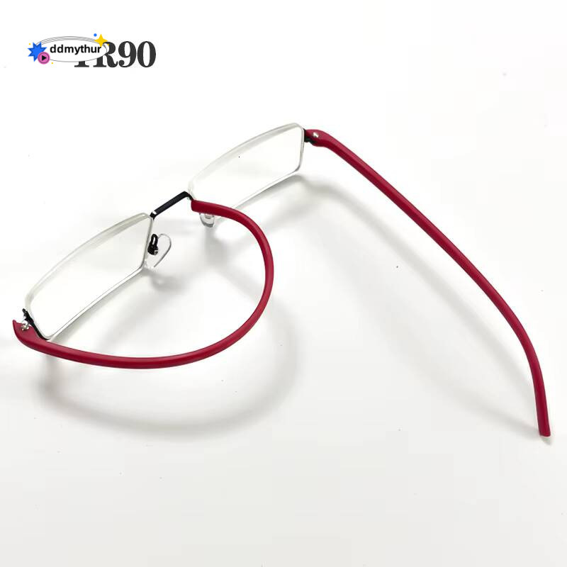May Flower Metal Anti-Blue Light Reading Glasses Men Half Frame Prescription Eyeglasses Male TR90 Eyewear With Case culos +1.75 ddmythur