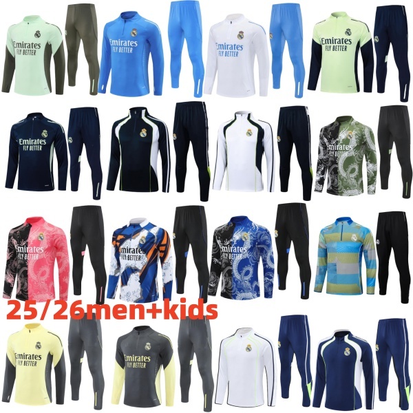 MBAPPE 2025 2026 REALS Madrids TRACKSUIT set TRAINING suit 25/26 BELLINGHAM VINI JR MODEIC men and kids football jacket chandal futbol survetement
