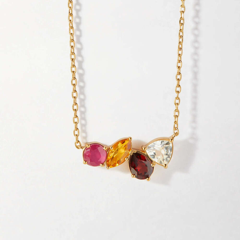 Luxury jewelry designer energy crystal lucky gemstone non fading Ins niche ruby collarbone chain versatile zircon inlaid temperament necklace jewelry  - view 9
