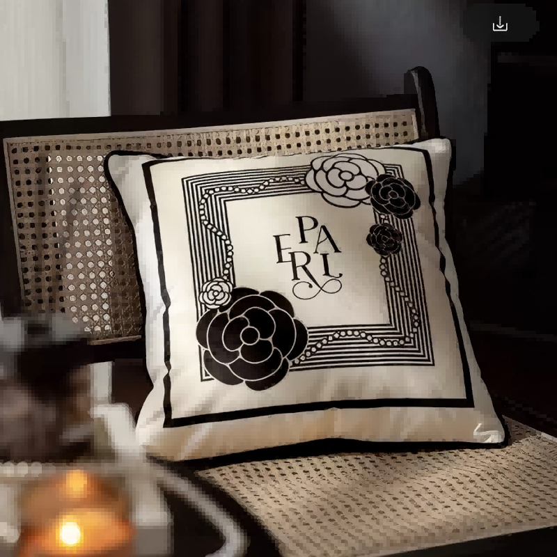 French Small Fragrant Wind Pillow Cover Light Luxury Senior Sense Living Room Sofa Decoration Removable Pillow Cover