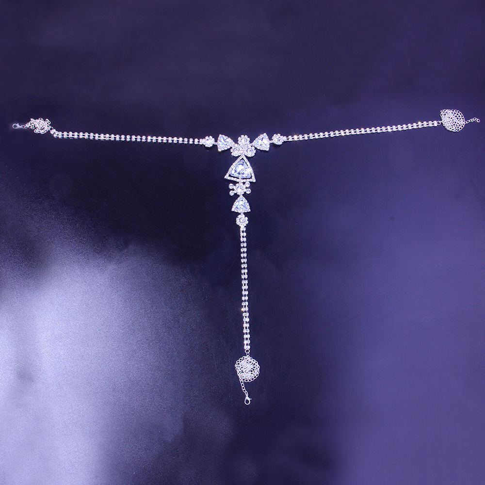 New Arrival Rhombus Iced out Moissanite Body Chain Club Stylish Sexy Thong Waist Chain