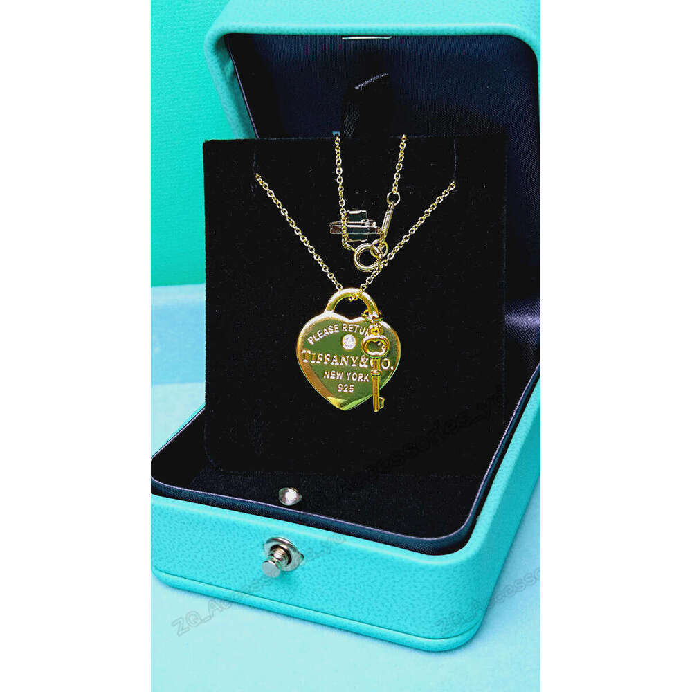 Tiffamie Necklace Designer For Women Tiffamee Daily Wear Tiffeney Nevklace Gold Return Too Original Quality Elegant Luxury Style Heart-Shaped Design