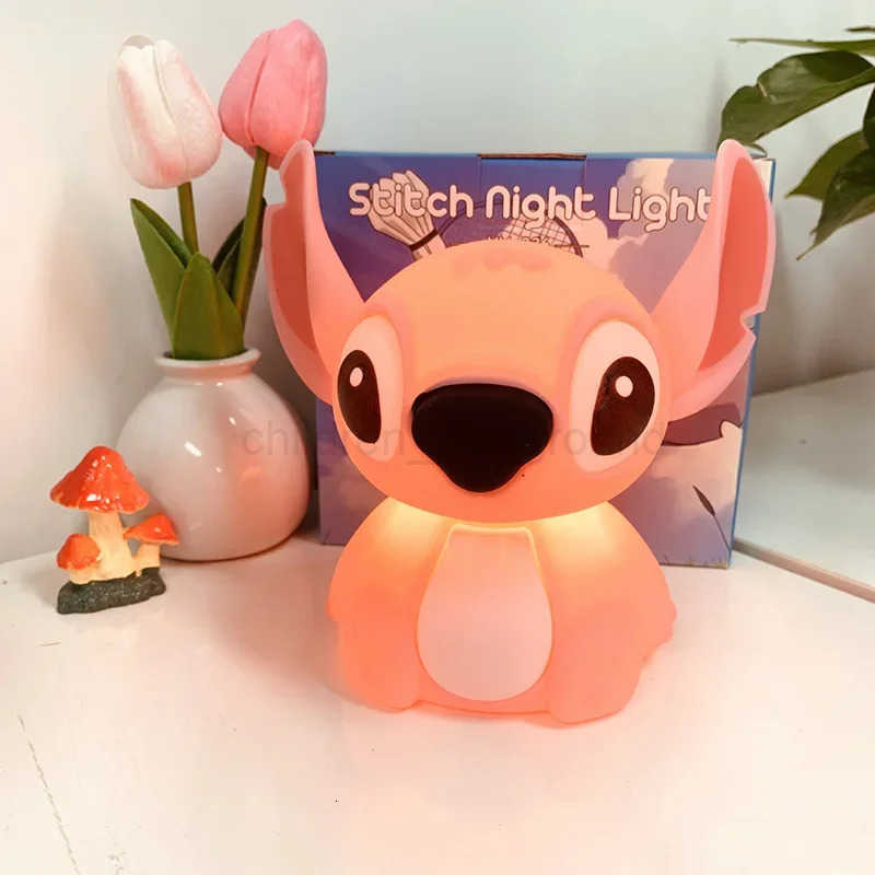 Disney Cartoon Stitch Night Light Touch Sensor USB Rechargeable Cute Bedside Lamp for Kids Boys Girls Birthday Gift W250721