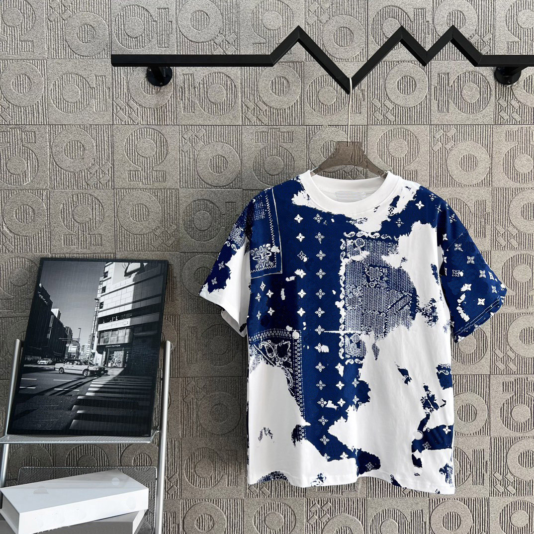 2024 Designer Tide T Shirts Chest Letter Laminated Print Short Sleeve High Street Loose Oversize Casual T-shirt 100% Pure Cotton Tops for Men and Women S-3XL