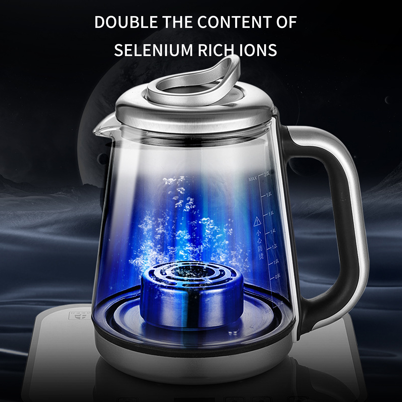 100 degree heating imported ion membrane selenium rich hydrogen water machine small molecule microelectrolysis kettle weakly alkaline water cup