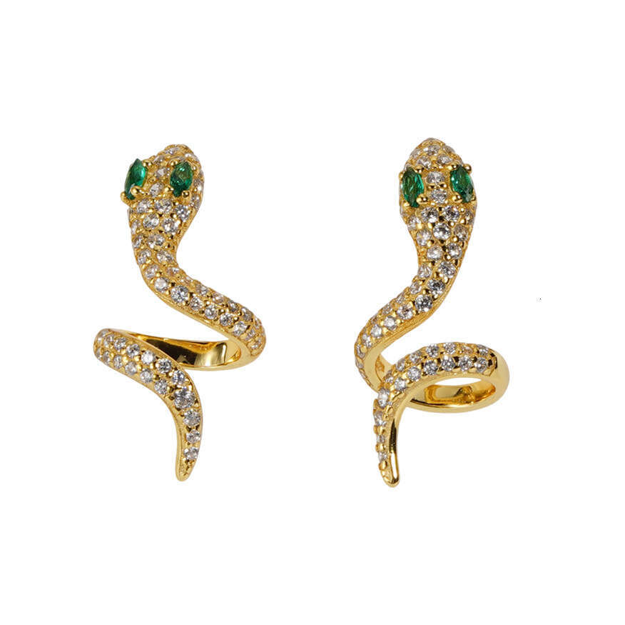 Tiqi S Pure Sier Personality Minimalist Snake-shaped Earrings for Women Elegant Light Inlaid with Zircon Zodiac Snake Ear Jewelry