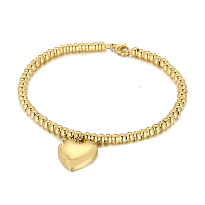 INS Hot Luxury jewelry designer bracelet for Women 3D heart-shaped steel ball gold necklace gold bracelet high-end minimalist daily jewelry set no fad