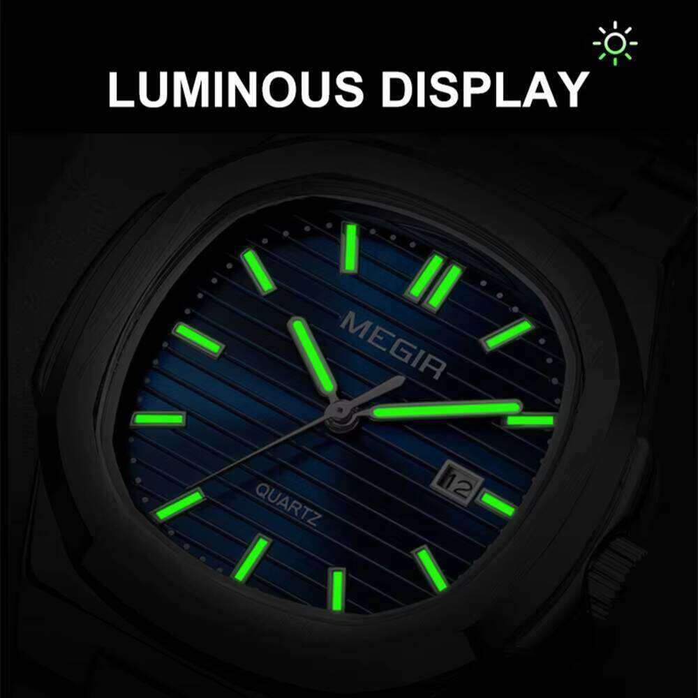 MEGIR Men's Parrot Series Watch - Waterproof, Luminous, Calendar, Stainless Steel, Quartz Movement