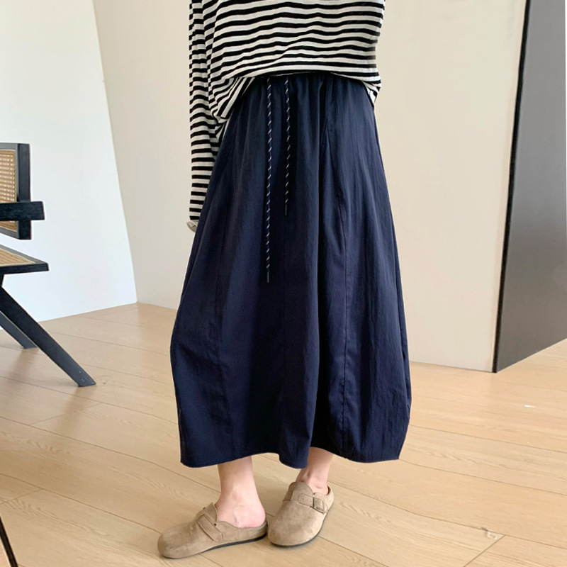 D2304 Summer high waist big swing umbrella skirt long loose large size skirt